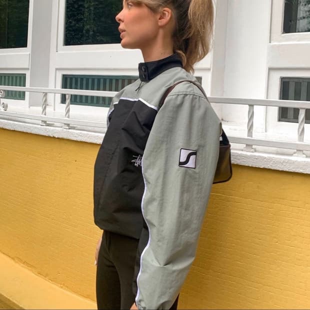 M) 스투시 카페레이서 해링턴 나일론 자켓