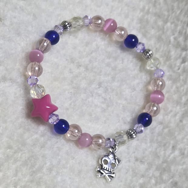 [핸드메이드] 귀여운 해골 비즈팔찌