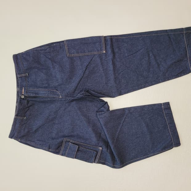 스파오 SPAO 남자 배기핏 카고 청바지 33 네이비