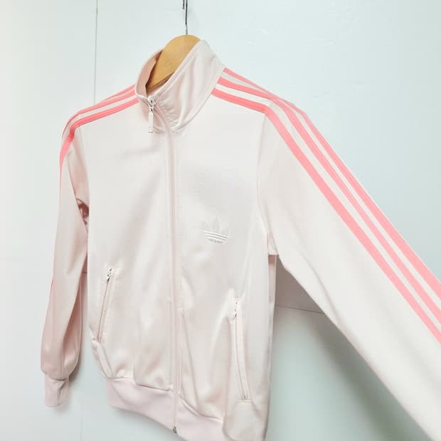여성 아디다스 불꽃 트레포일 딸기우유 분홍 핑크 트랙탑 져지 저지 집업