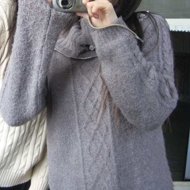 빈티지 레이스 니트 로즈 포인트 