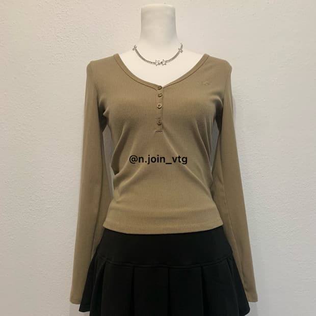 홀리스터 브라운 롱슬리브 아베크롬비