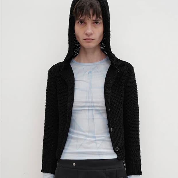 Open yy hooded chunky cardigan (S)
