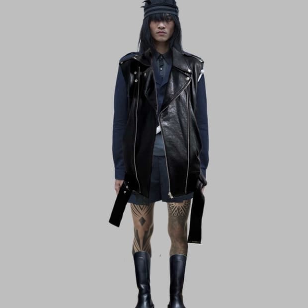 STEPPA  오버핏 메탈 엔젤윙 스터드 양가죽 베스트