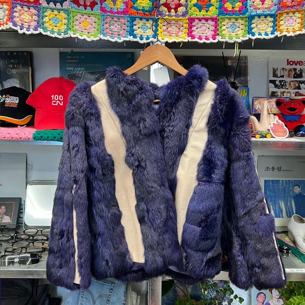 Deep Purple faux Fur Jacket