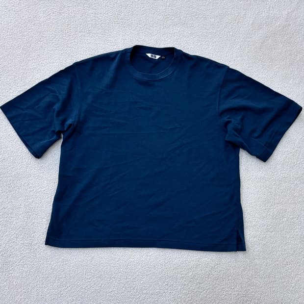 L 유니클로 오버사이즈 크루넥 티셔츠 0312E