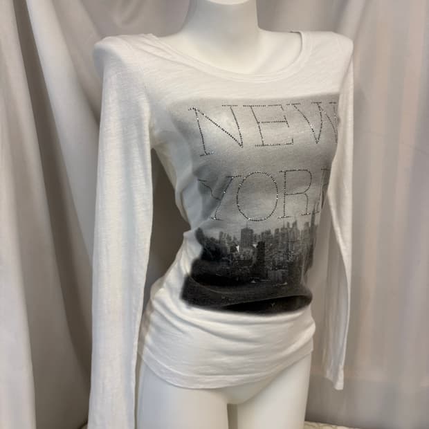 american eagle outfitiers 화이트 프린팅 긴팔티 #c