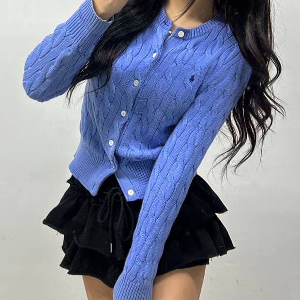 폴로 랄프로렌 신형 큐알택 케이블 걸즈 니트 가디건(S)