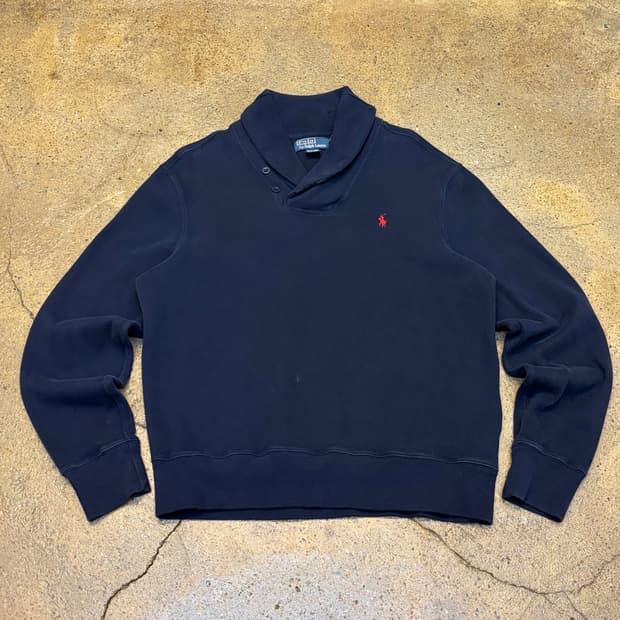 90s USA 미국 빈티지 폴로랄프로렌 숄카라 코튼 니트