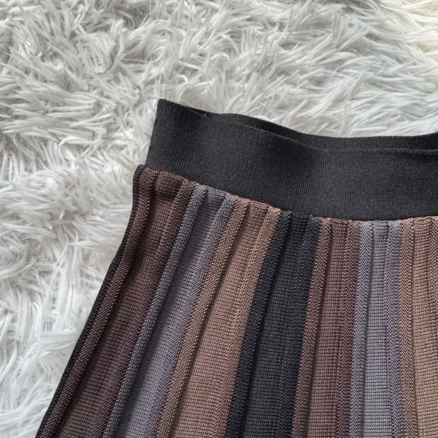 SHIMASHIMA 일본빈티지 노드 치마 배색 니트 빈티지치마 모리걸