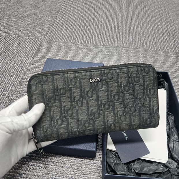 [특가][정품] 디올 오블리크 지퍼 장지갑
