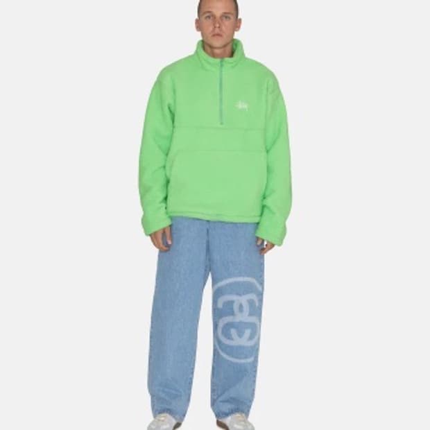 (XL) 스투시 하프집업 모크넥 후리스