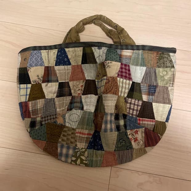 90s 빈티지 패치워크 토트백 가방