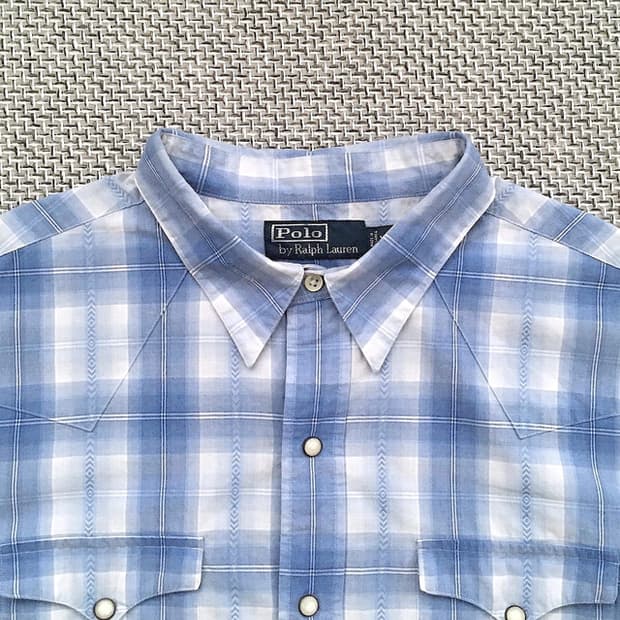 90s Plaid check Pearl snap western shirt