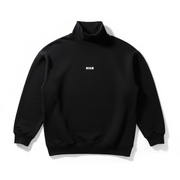 MSGM 터틀넥 맨투맨 블랙 S