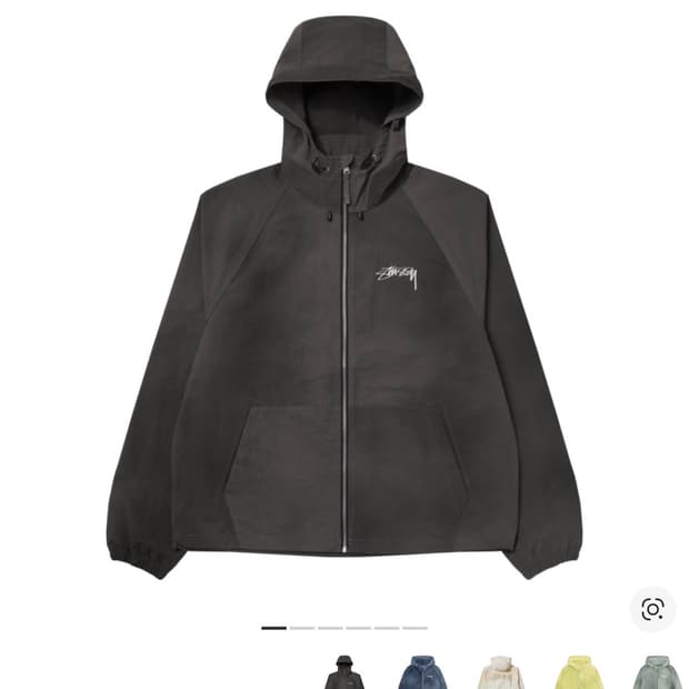 스투시 웨이브 다이 비치 쉘자켓 블랙 L