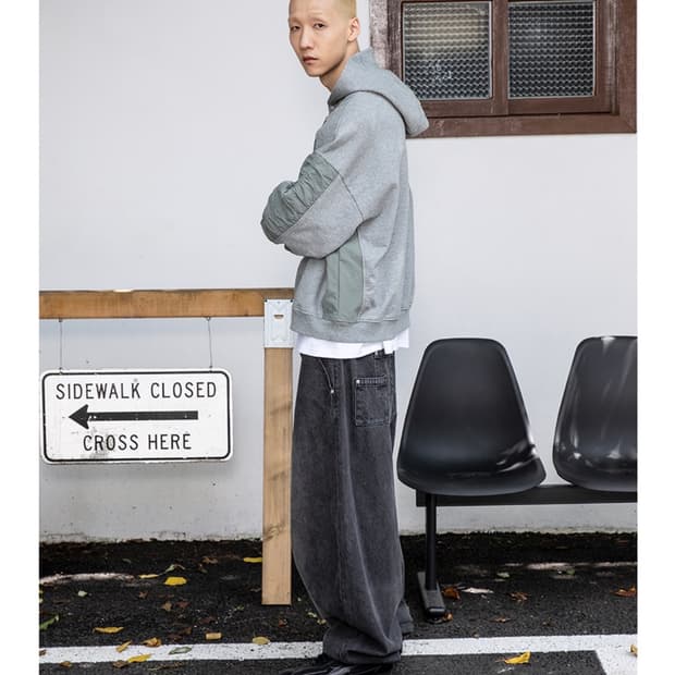 엑스톤즈 빅 와이드 벌룬 데님팬츠 xp172 블랙 S