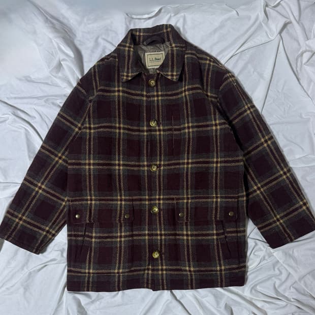 엘엘빈 울 체크 퀼팅 자켓