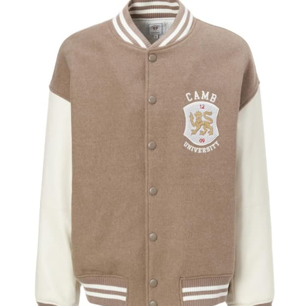 헤지스 베이지 캠브리지 자수 바시티 자켓 (M)