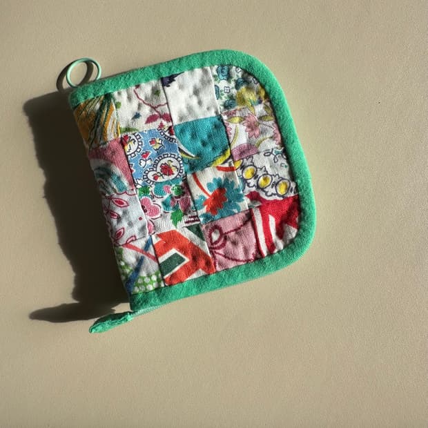 미국 빈티지 원단, 피드색 파우치 / 핸드메이드