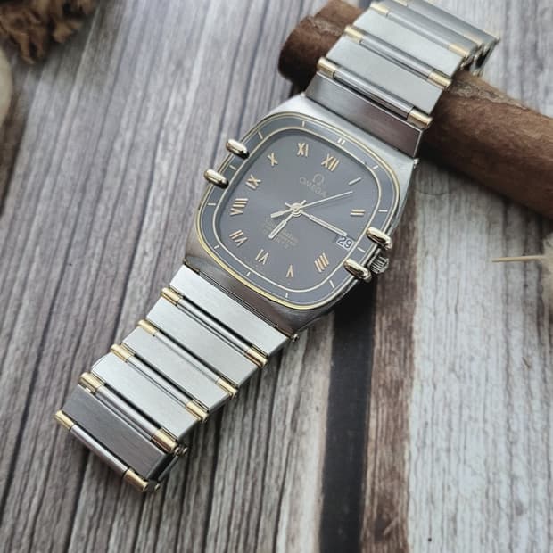 [연말세일] 정품 오메가 컨스틸레이션 남여공용 18k 콤비 하프바 쿼츠시