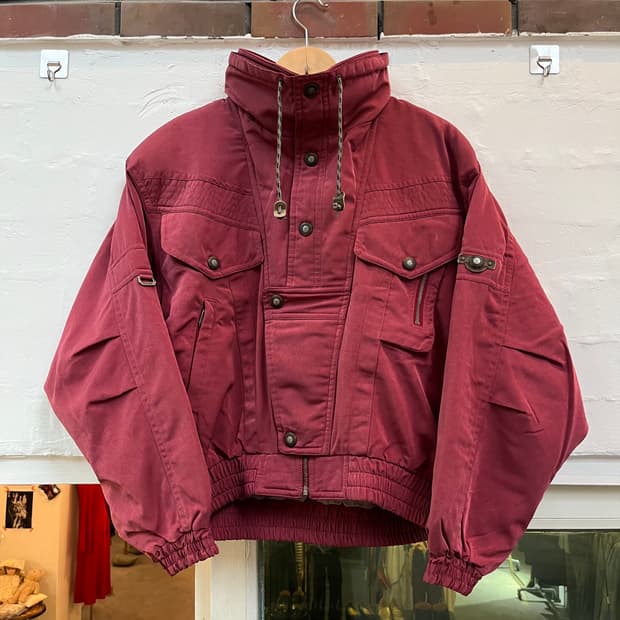 Yamaha 빈티지 플라이트 봄버자켓 버건디 LL