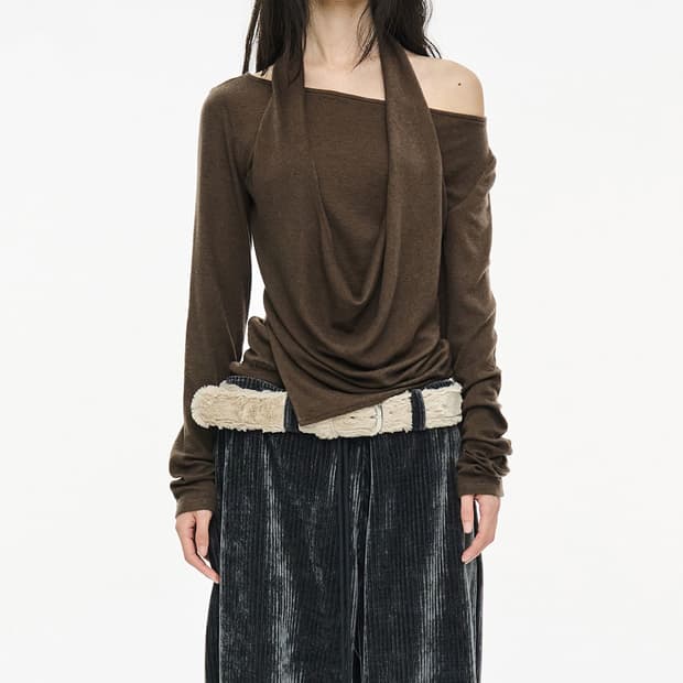 세릭 Layered Halter Top _ Brown 레이어드 홀터 탑