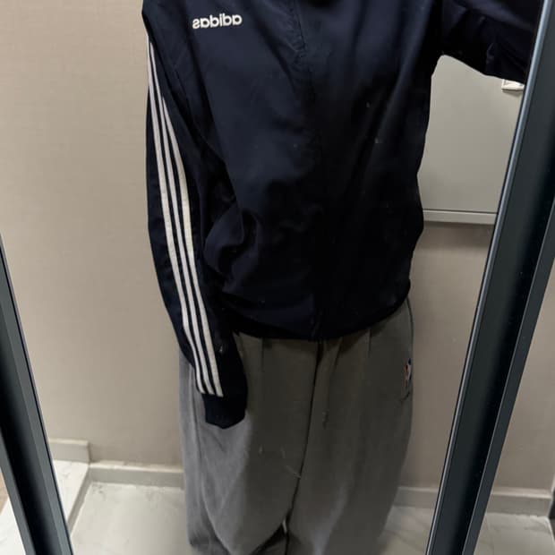 아디다스 네이비 져지 집업 L