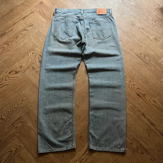 [34]리바이스 569 와이드핏 빈티지 워싱 라이트블루 데님 팬츠