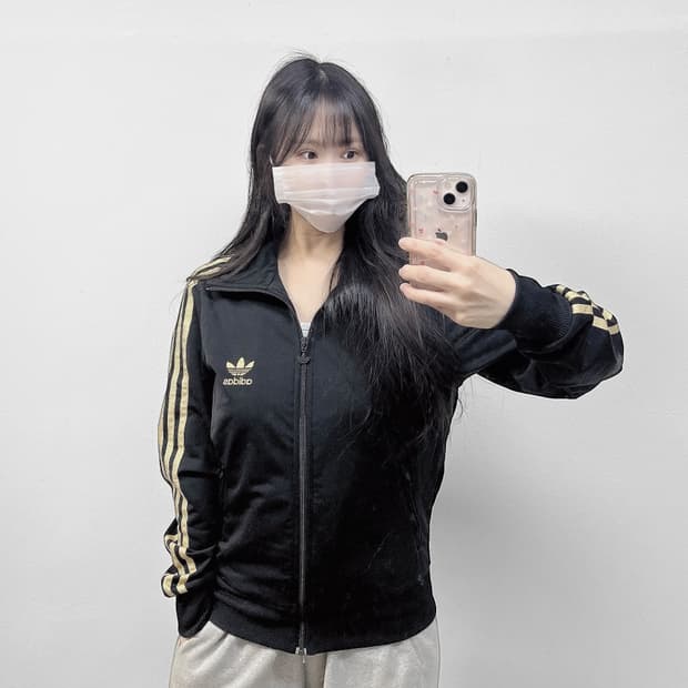 아디다스 파이어버드 트랙탑 져지 블랙 골드