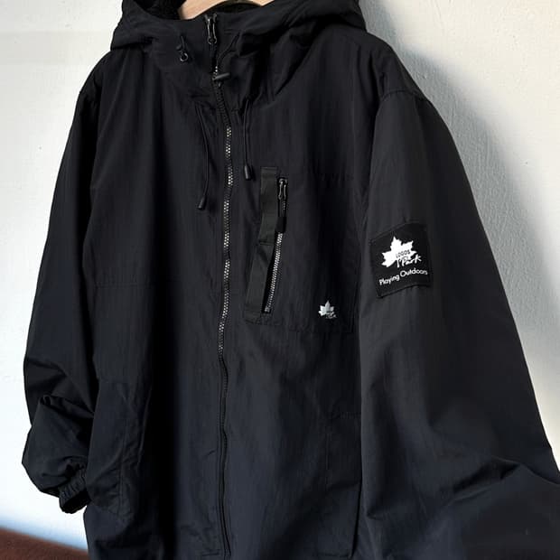 Inner fleece washed nylon utility parka
