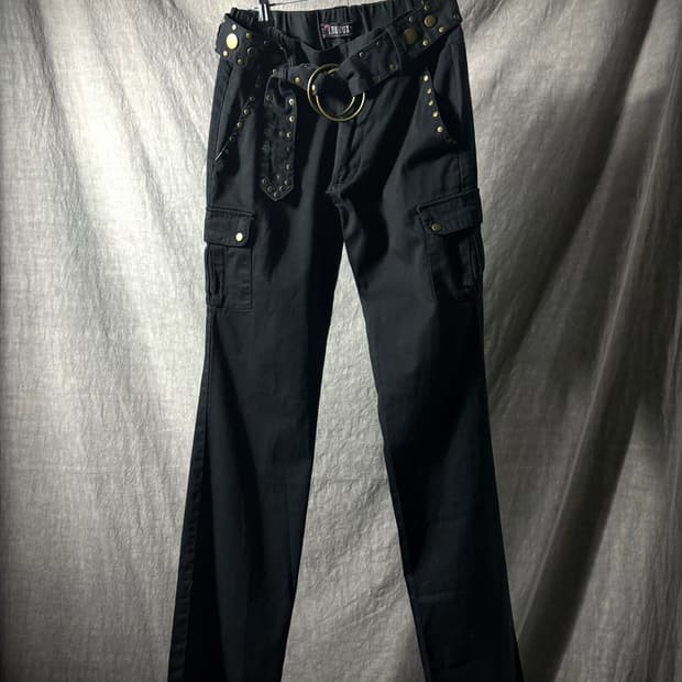 Low Box Studded Bootcut Cargo Pants