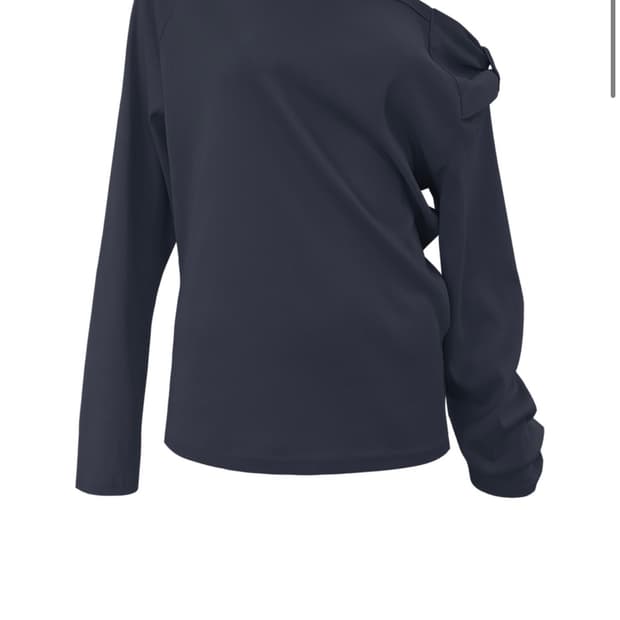 체메씨 BOW ONE-SHOULDER LONG SLEEVE (NAVY)