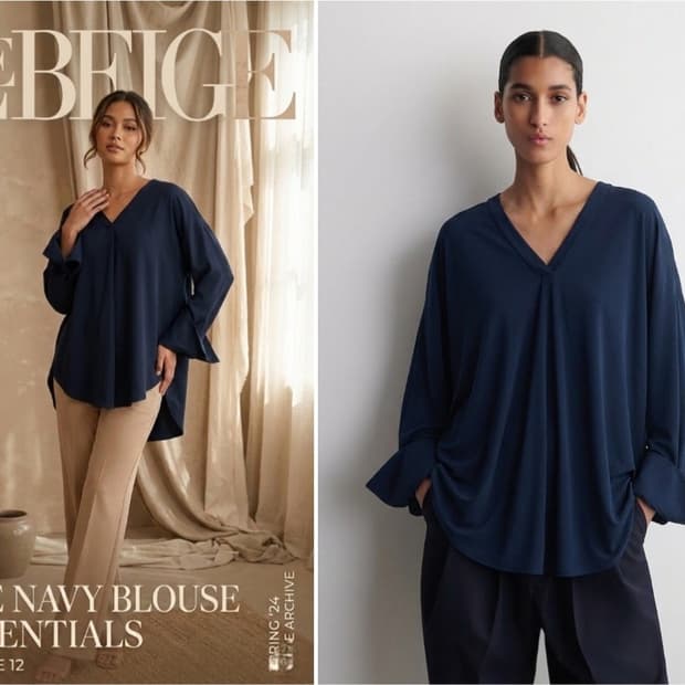 66/77.르베이지 이센셜 블라우스