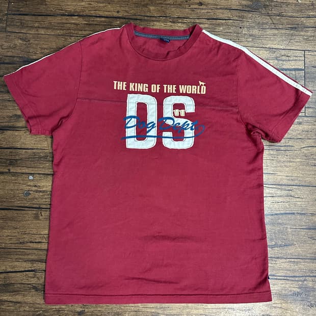 도그뎁트 DOG DEPT 산타모니카 06 패치 반팔 티셔츠 M 버건디