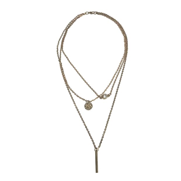 일본 빈티지 헤이세이 히메 갸루 골드 레이어드 체인 목걸이 락시크 펑크