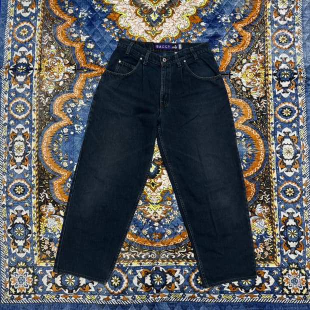 빈티지 90s USA 리바이스 실버탭 배기 퍼플택 다크네이비 데님 팬츠