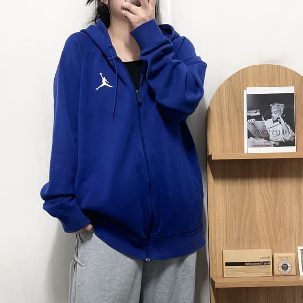 [정품] 조던 블루 화이트로고 기모 후집 [ XL ]