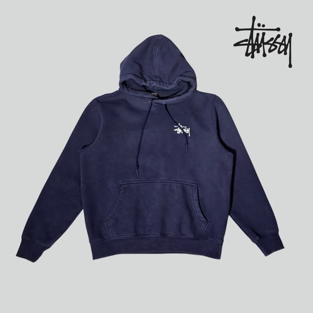 [S]스투시 베이직 후드 네이비