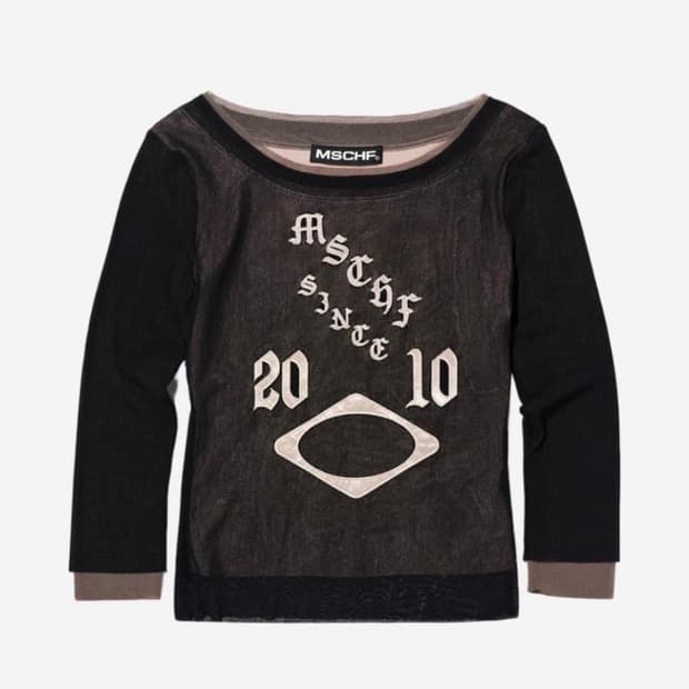 미스치프 보트넥 매쉬탑 Mischief Boat Neck Mesh Top