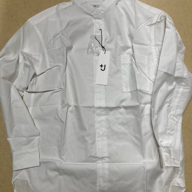 유니클로 질샌더 +j 수피마코튼 오버사이즈 셔츠 화이트 (L 새상품)