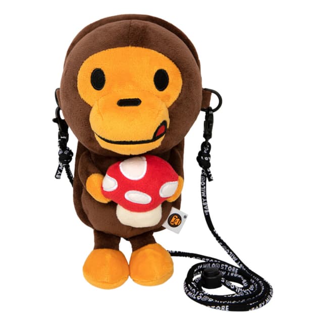 베이프 베이비 마일로 플러시 모바일 백 브라운