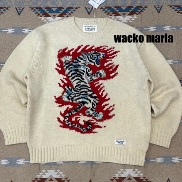 [M] 와코마리아 x 팀레이 인타르시아 크루넥 울 스웨터