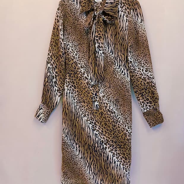 90s USA 빈티지 XOXO 믹스 애니멀 프린트 원피스