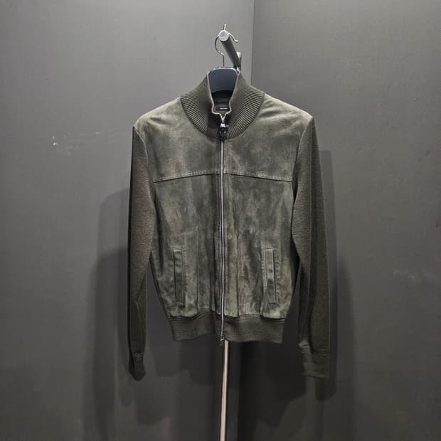 톰포드 카프스킨 스웨이드 & 울 봄버 재킷