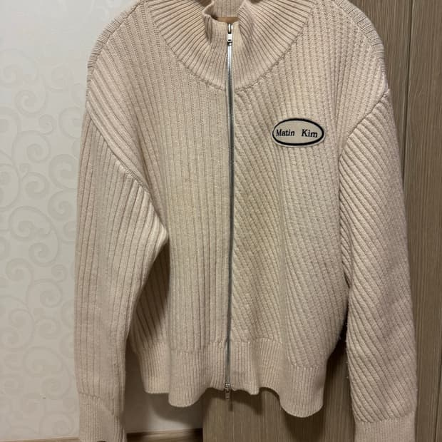 마뗑킴 니트집업 크림