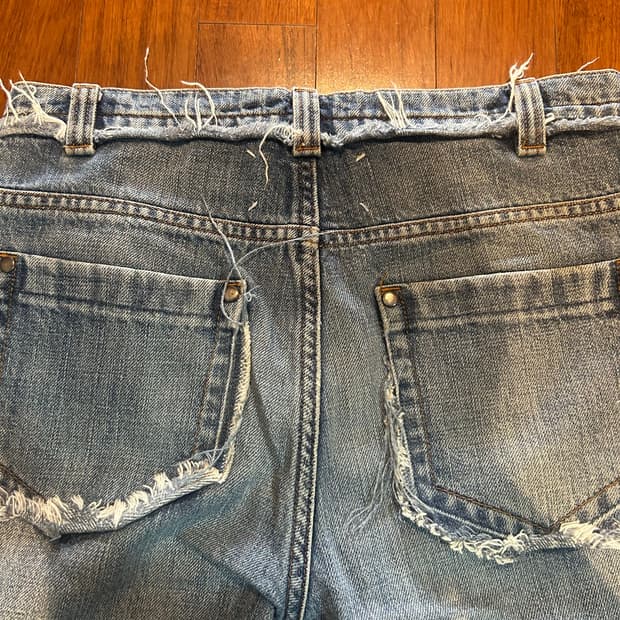 margiela cut off jean