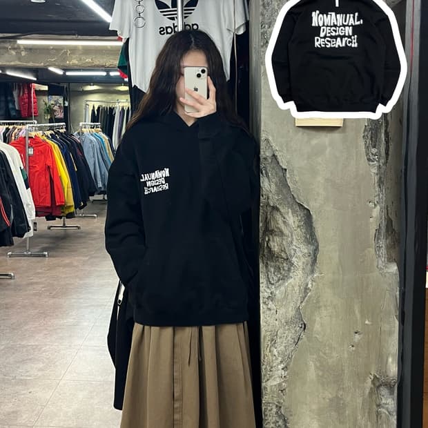 노매뉴얼 후드티 블랙 100(L) #csz2250