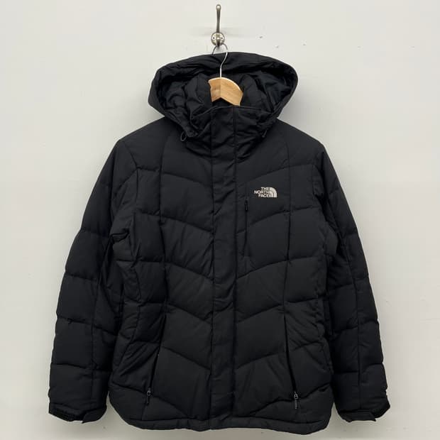 노스페이스 여성 블랙 패딩 자켓 후드 M