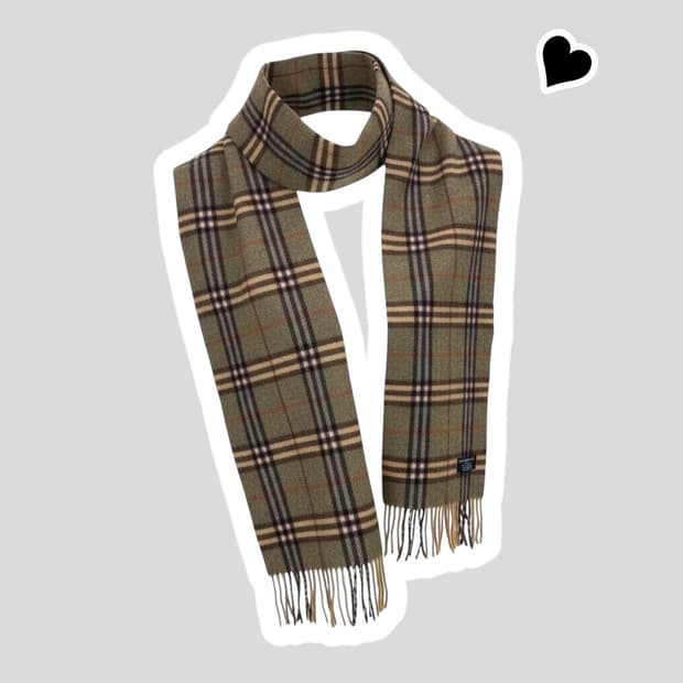 정품 버버리 노바체크 카키 머플러
